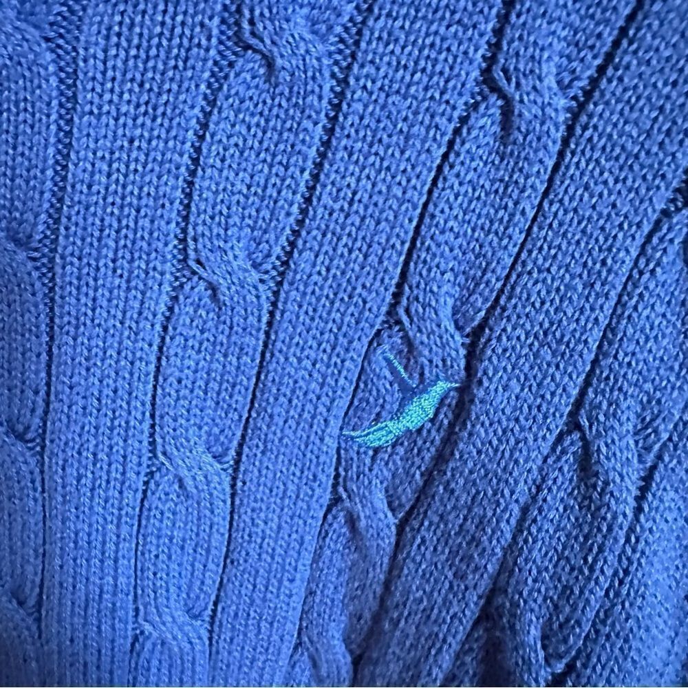 Irish Woven Carraig Don | L | cobalt cableknit quarter zip sweater carraigdon - Picture 7 of 9